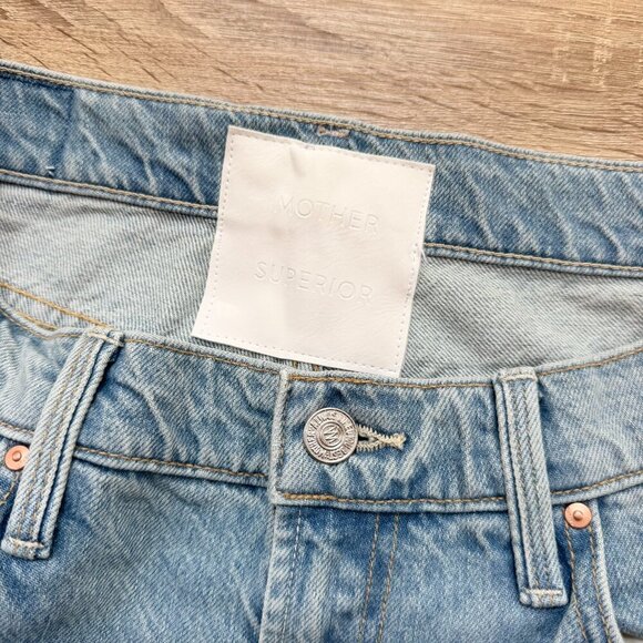 New MOTHER Superior The Rambler Zip Ankle Fray Jeans in Light Blue With The Band - Picture 6 of 15